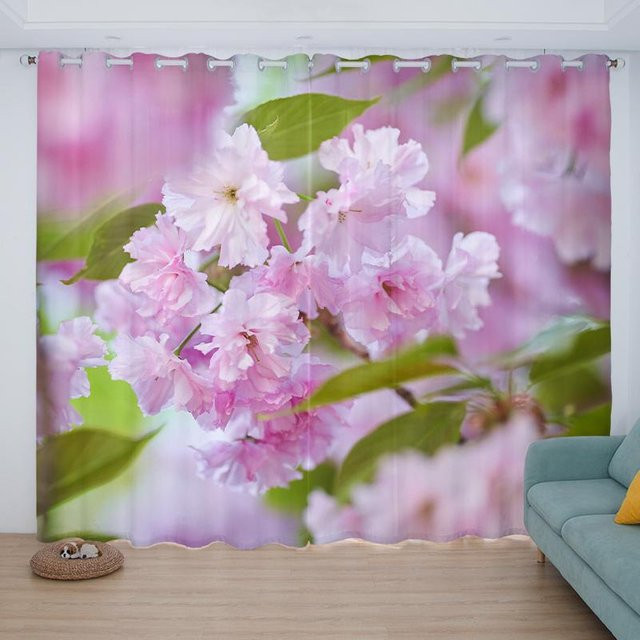 Yiran Furniture Halbverdunkelungsvorhänge mit 3D Küstenlandschaft Motiv, Polyester, 2 Stück, B: 60 cm, H: 50 cm - Bild 1