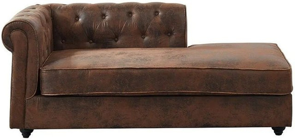 Vente-unique Recamiere Shirel Chesterfield aus Microfaser in Braun, Breite: 170 cm