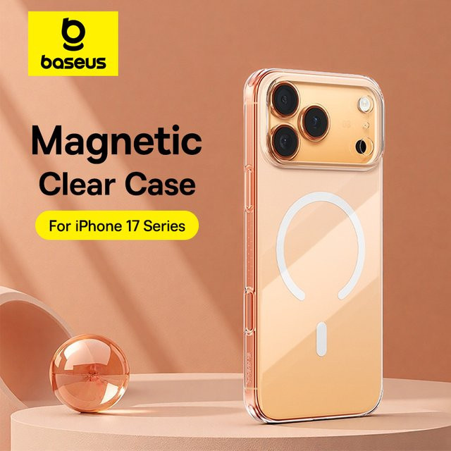 Baseus Magnetische Schutzhülle für iPhone 17 Pro Max, iPhone 17 Pro und iPhone 17 Air mit MagSafe Wireless Charging, Transparent - Bild 1