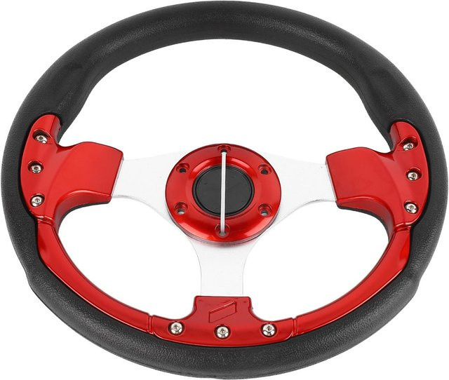 Igeteck Universal Auto Lenkrad Modifikation für Limousinen und SUVs, Rot/Schwarz, 33 cm - Bild 1