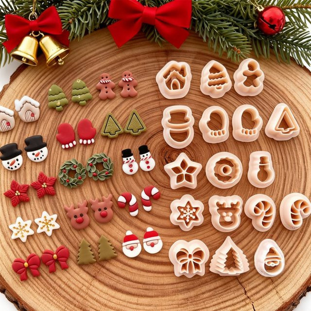 Ohrstecker Schneider, Weihnachten, 15 mm - Bild 1