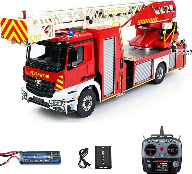 Wheelfun Hubarbeitsbühnen-Feuerwehrfahrzeug, RC-Modell, 1:14, Metallchassis - Bild 1