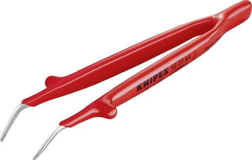 Knipex VDE-Präzisionspinzette 92 37 64, gebogen 45°, fein, isoliert, rot/schwarz, Länge: 150 mm - Bild 1