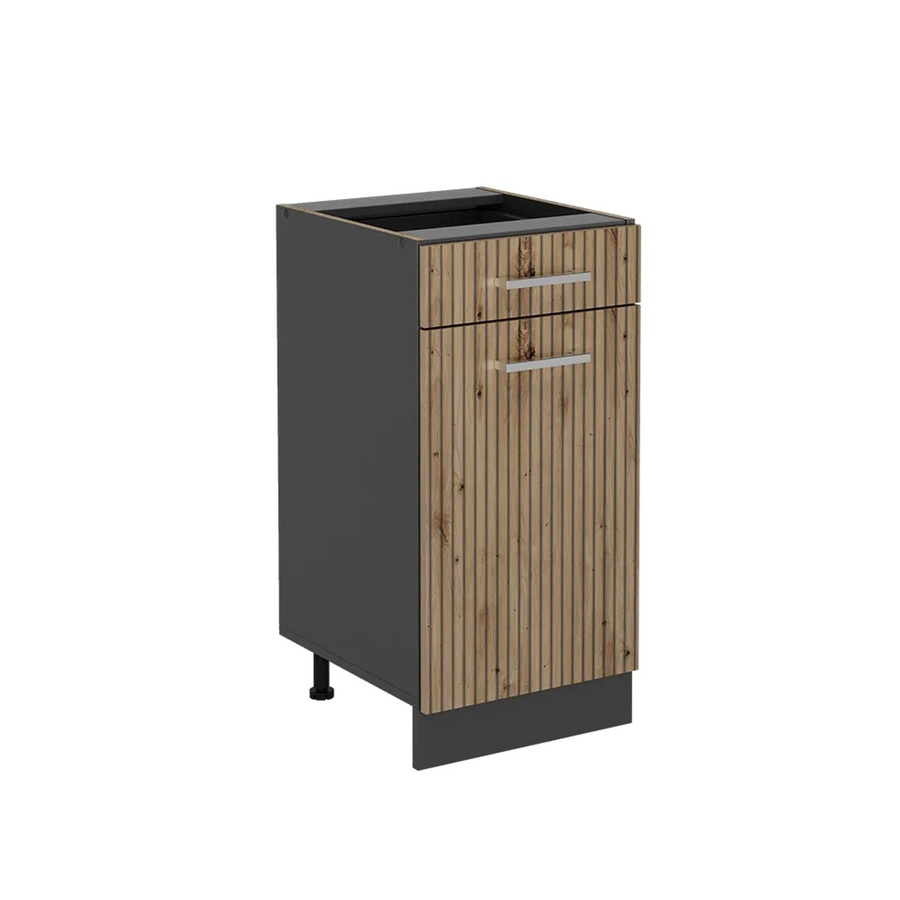 Vicco Küchenunterschrank R-Line in Artisan-Eiche und Anthrazit ohne Arbeitsplatte, B: 40 cm, H: 81,6 cm, T: 46 cm - Bild 2