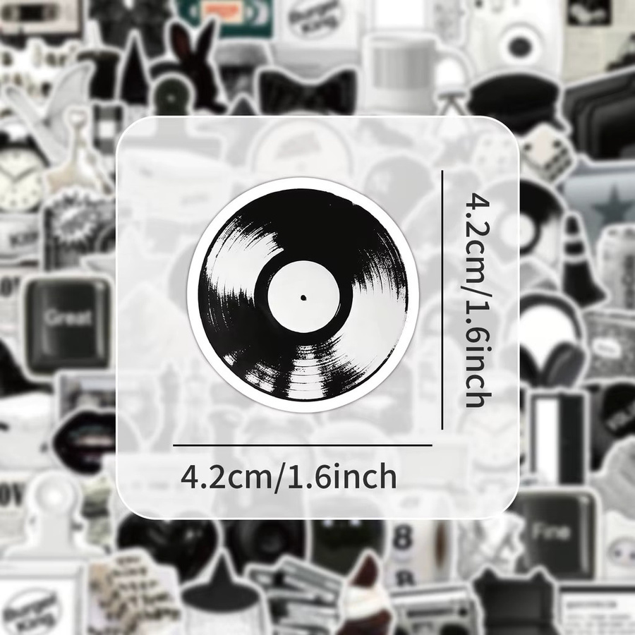 103 Stück ästhetische Aufkleber in Schwarz und Weiß für Raumdekoration und Scrapbooking von RecordingYourLife Store - Bild 5