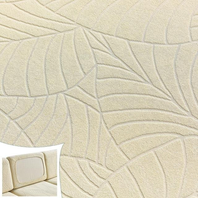 FORTUBI Jacquard-Sitzkissenbezug in Beige, elastischer und rutschfester Sofabezug aus Polyester zum Schutz deiner Möbel - Bild 1