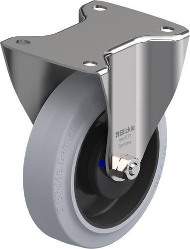 Blickle Bockrolle BX-POEV 160XKA-SG in Schwarz-Grau aus Edelstahl mit 160 mm Rad-Durchmesser und 400 kg Tragfähigkeit - Bild 1