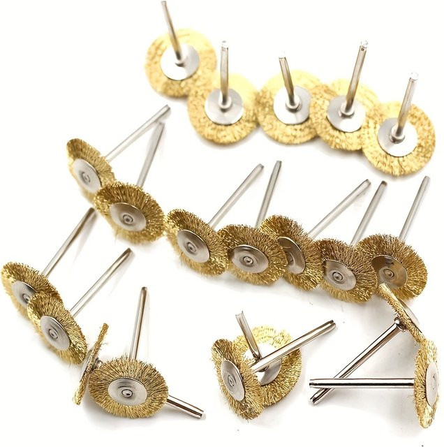 Dremel Zubehör Set mit 20 Stück Stahl-Rotationsbürsten aus Edelstahl in Silber und Gold zum Polieren mit deinem Drehwerkzeug - Bild 1