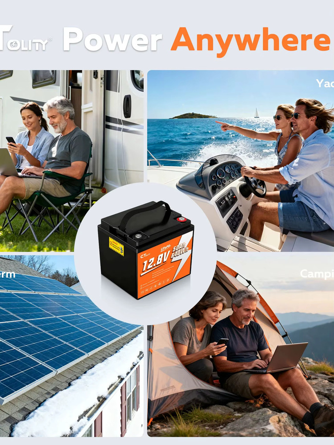 CTOLITY LiFePO4-Batterie Solar-Photovoltaik-Energiespeicher-Batteriestation in Schwarz - Bild 5