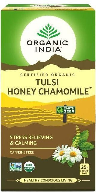 Organic India, Kräutertee, Tulsi, Honig und Kamille, Teebeutel, 25 Stück - Bild 1