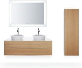 Duravit Waschtischunterschrank White Tulip in Weiß Hochglanz mit 2 Schubladen, B/T/H: 130 x 55 x 40,8 cm - Bild 1