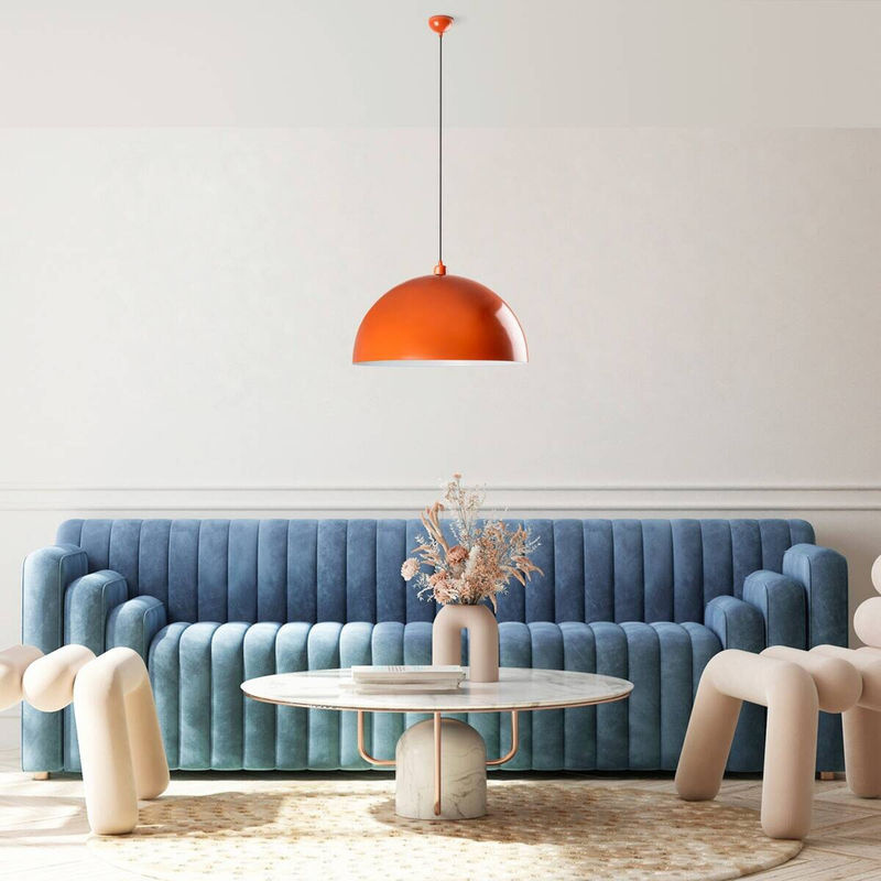 Opviq Pendelleuchte aus Metall in Orange mit E27 Fassung, höhenverstellbar, B/H/T: 60 x 135 x 60 cm - Bild 3