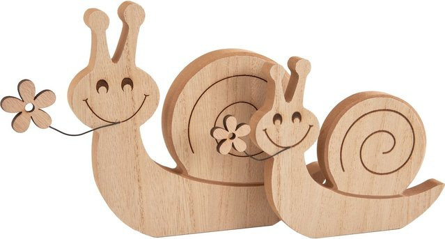 VBS Schnecken Sunny und Flower in Beige aus MDF-Holz - Bild 1