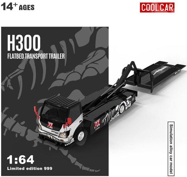 Linyi toy car Vor-Cooles Auto H300 Tieflader, 1:64, Schwarz, Grau, ab 14 Jahren - Bild 1