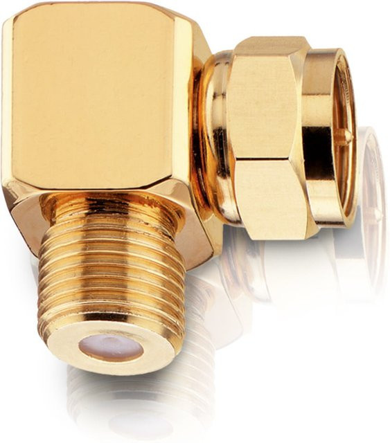 Oehlbach F-Stecker Winkeladapter Gold 2er-Set - Bild 1