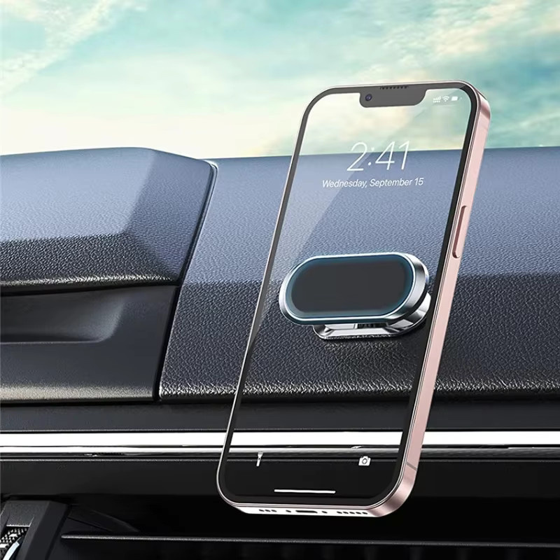 VIKEFON Magnetische Auto-Handyhalterung mit 1080 Grad Rotation, faltbare Universal Luftvent-Halterung für iPhone und Samsung in Silber - Bild 2