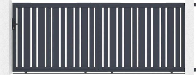 Casanoov Elektrisches Schiebetor Veymont aus Aluminium in Grau mit Ranger C300 Motorisierung, Breite: 400 cm, Höhe: 160 cm - Bild 1