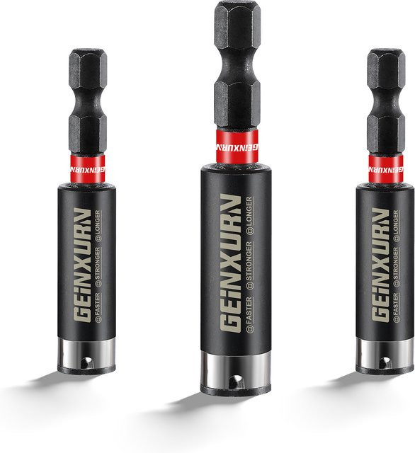 Geinxurn Impact Magnetischer Schraubendreher-Bit aus S2-Stahl in Schwarz mit Verlängerungssockel und Sechskantschaft - Bild 1