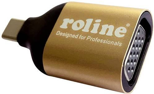 Roline USB-C auf VGA Adapter in Schwarz und Gold - Bild 1