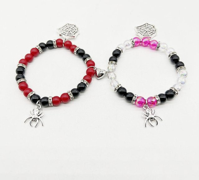 NATAWA Armband, Spinne, Magnetisches Herz, Zinklegierung, Grau, Unisex - Bild 1