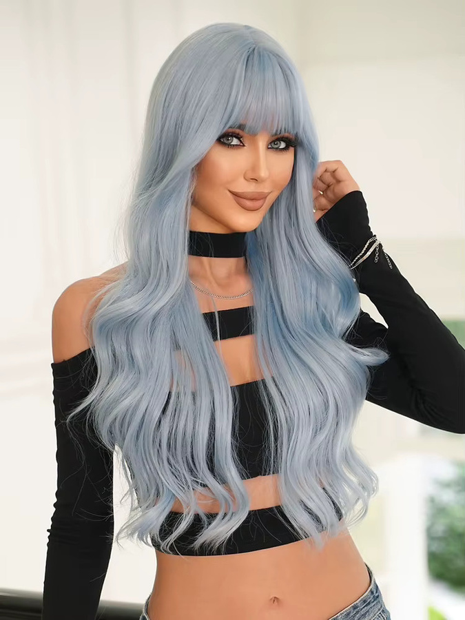 7JHH WIGS Perücke, lang, gewellt, blau, Damen, synthetisch - Bild 2