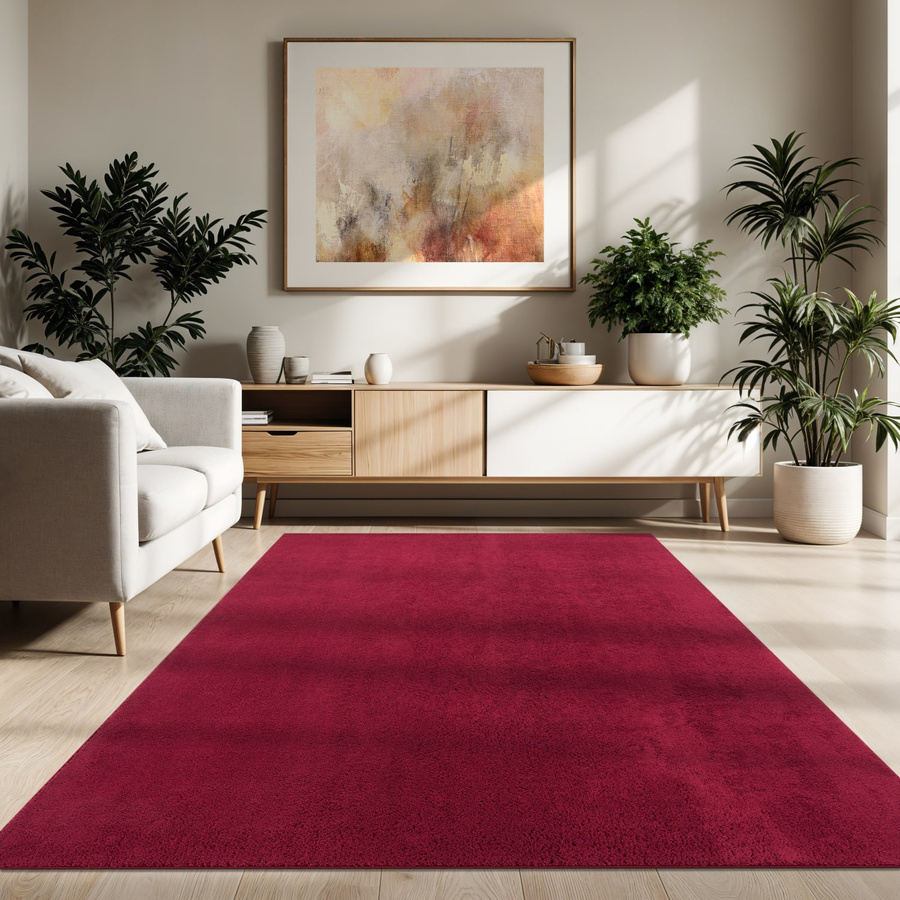Moderner Teppich Calissa in Rot, waschbar und rutschfest, B: 140 cm, L: 200 cm - Bild 2