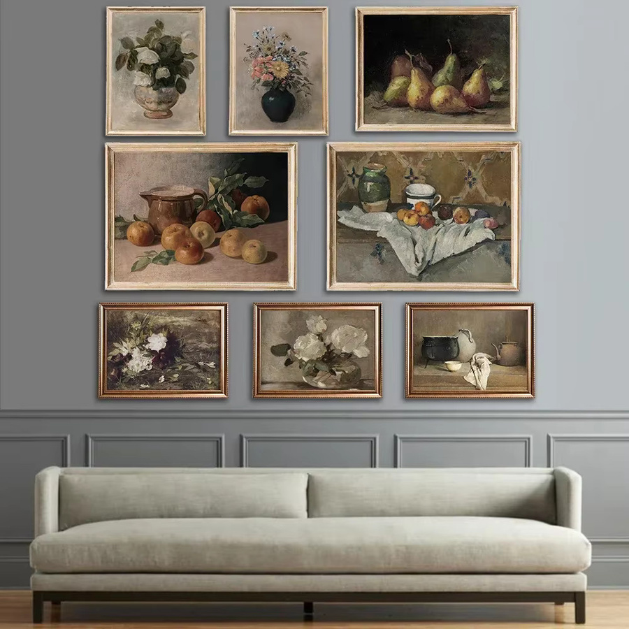 Potdemiel Vintage Stillleben Wandkunst mit Rosen und Obst als botanischer Druck in Mehrfarben - Bild 2