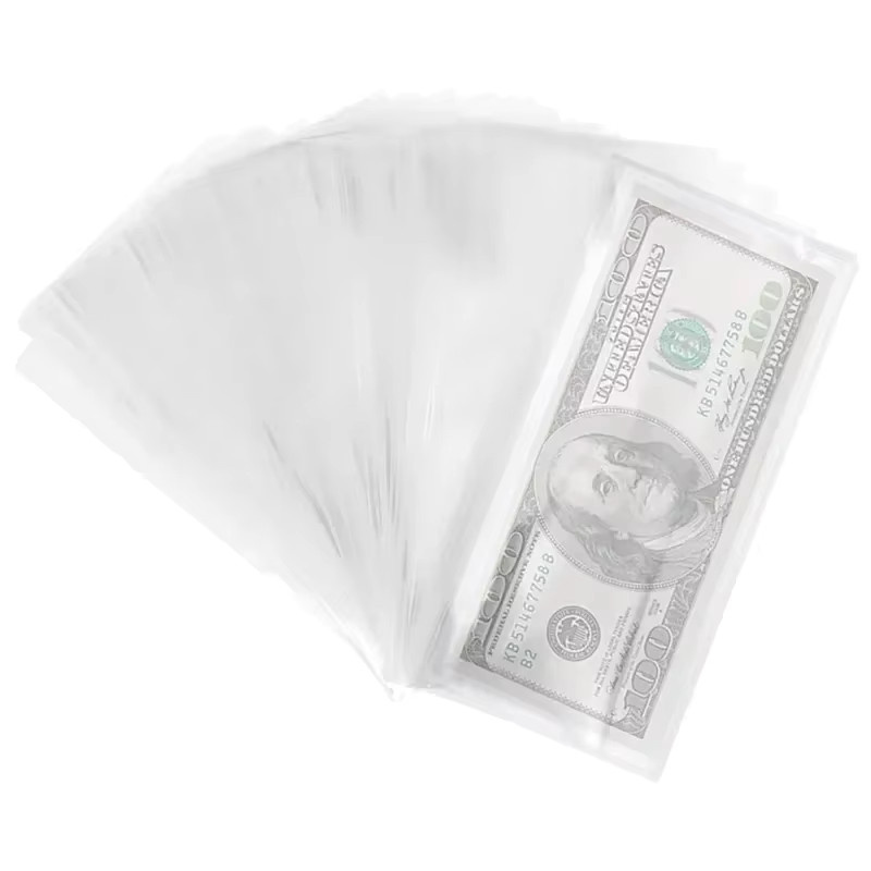 100 Stück transparente Geldhüllen aus Papier und Kunststoff zur Aufbewahrung von Währungen und Münzen - Bild 4