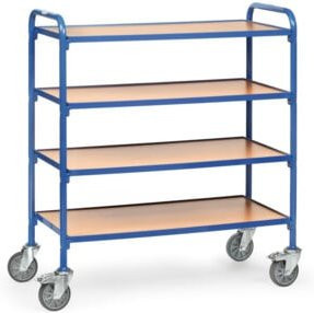 Fetra Beistellwagen 32940 in Blau mit Böden, Tragkraft 250 kg und TPE-Reifen - Bild 1