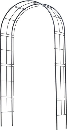 Nature Metallrosenbogen in runder Form, Schwarz, H x B x T: 229 x 113 x 38 cm