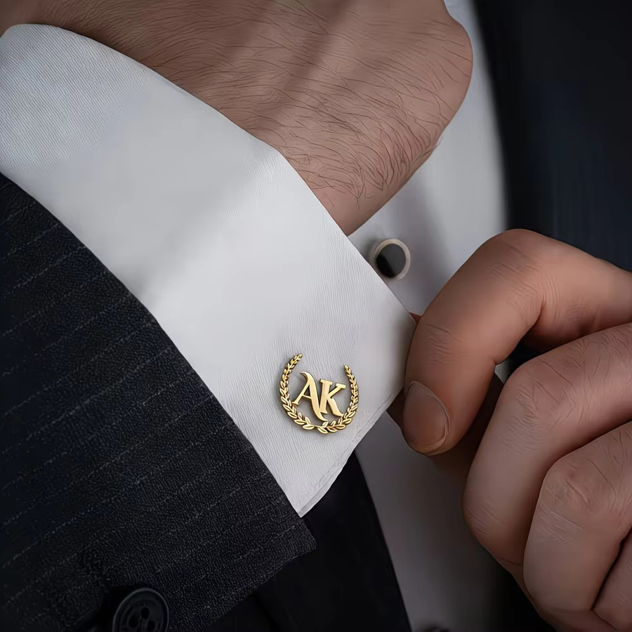 BAUTOBVC Manschettenknöpfe Edelstahl, Gold, Herren - Bild 3