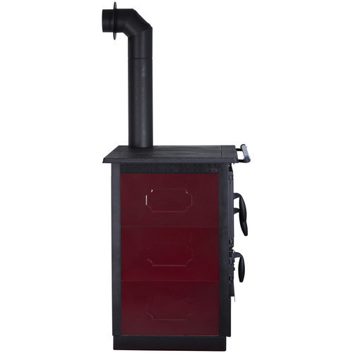 GLOBEFIRE Holzherd Alhena in Rot aus Stahl mit 6,6 kW Leistung, B/T/H: 86,0 x 90,0 x 60,0 cm - Bild 3
