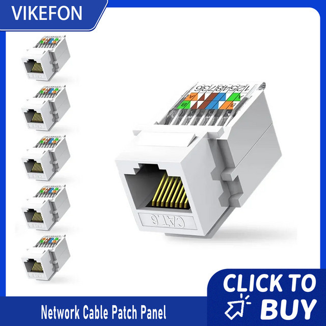 VIKEFON RJ45-Netzwerkmodul Kategorie 6, Gigabit Ethernet LAN Patchpanel in Weiß - Bild 1