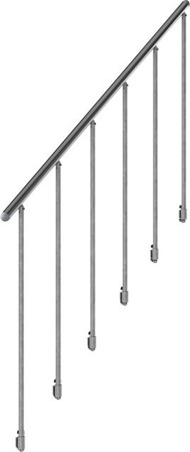Dolle Außentreppe Gardentop Steiggeländerset 3 für 6 Stufen aus Stahl in Silber - Bild 1