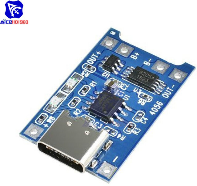5er Set Diymore TP4056 USB-C Lithium-Batterie-Lademodul mit Schutzfunktion für 18650 Li-Ion Akkus in Blau - Bild 1