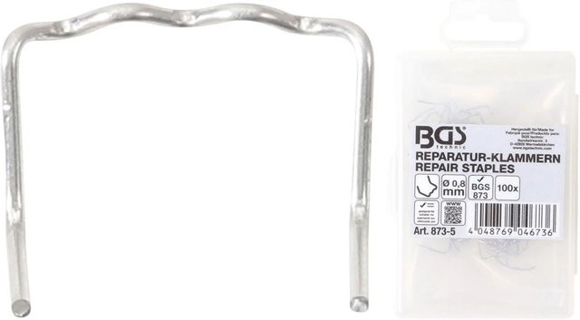 BGS Reparatur Klammern L Form aus Edelstahl in Silber Ø 0,8 mm 100-teilig - Bild 1