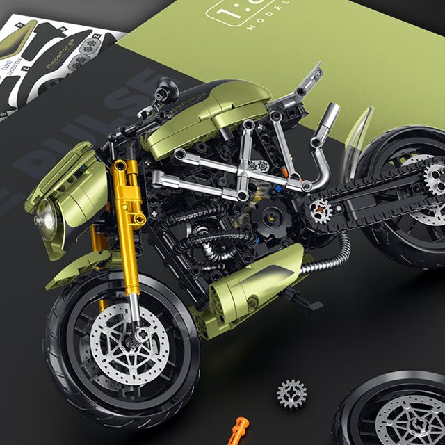 Moto Racer 848 Motorrad, Baustein, Grün, 533 Teile, 1:8 Maßstab - Bild 1