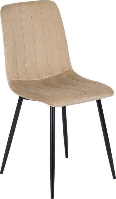 Stuhl IBIS von WIPMEB in Beige aus Velourstoff und Metall, B/H/T: 43 x 90,5 x 50 cm - Bild 1