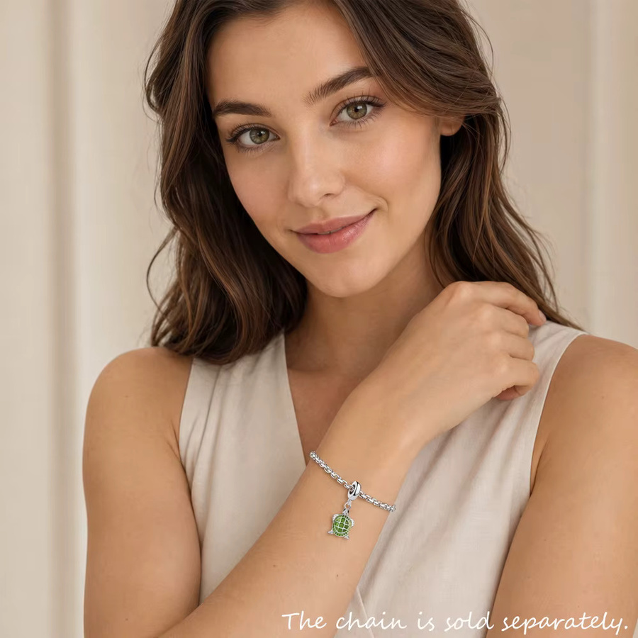 Thaddaeus Charm-Anhänger Schildkröte, 925 Silber, Unisex - Bild 2