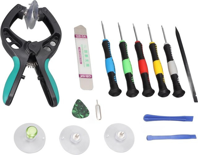 Koogeelife Handy-Bildschirm Reparaturset mit LCD-Bildschirmöffner und Elektronik-Reparaturwerkzeugen sowie Schraubendreher-Set in Schwarz und Multicolour - Bild 1