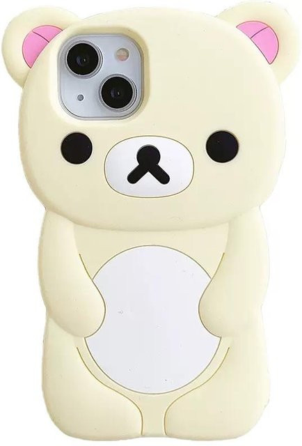 Silikon Handyhülle Rilakkuma Bär mit Brille für iPhone Modelle in Gelb von Binchi Health Electronics - Bild 1