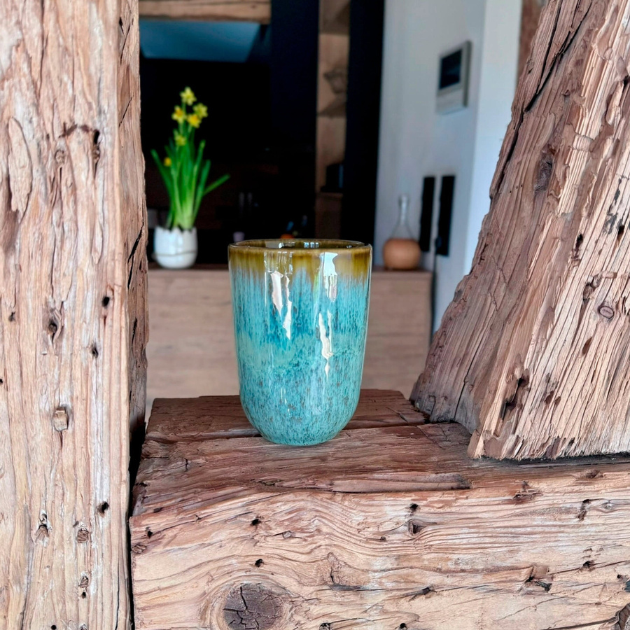 Gipfelstück Kaffeebecher-Set Flussufer aus Steinzeug in Braun, Grün, Blau und Mehrfarbig - Bild 2