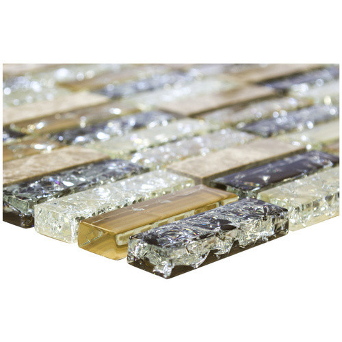 HuH Mosaik Mosaikfliese Ice Cube Wandbelag in Beige mit Steinoptik und Glanzeffekt, Breite: 31 cm, Länge: 32,2 cm - Bild 2