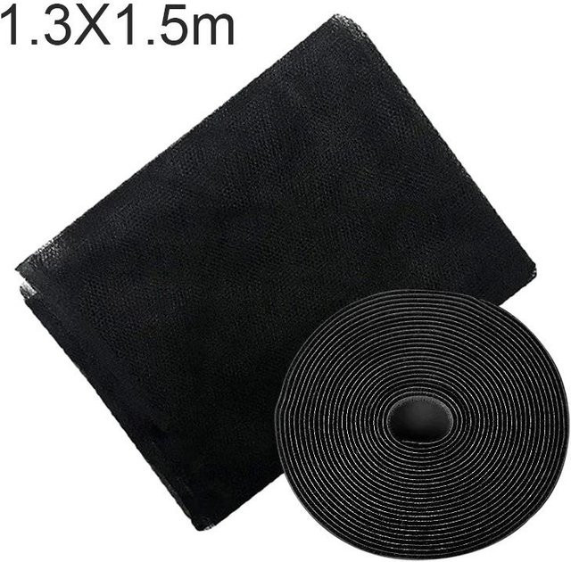 Selbstklebendes Moskitonetz von Propitious Day aus Polyester in Schwarz, Fenstergitter als Insektenschutz-Vorhang für Küchenfenster, B/H: 150 x 130 cm - Bild 1