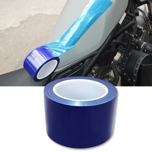 Universelle PE-Selbstklebeschutzfolie für Oberflächen aus Glas und Metall, transparente Kratzschutzfolie auf Rolle für Motorrad und Lackschutz, Breite: 7,01 cm, Länge: 100 m - Bild 1