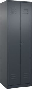 C+P Wäsche- und Garderobenspind Classic PLUS mit 2 Abteilen, Anthrazitgrau, H x B x T: 185 x 60 x 50 cm - Bild 1