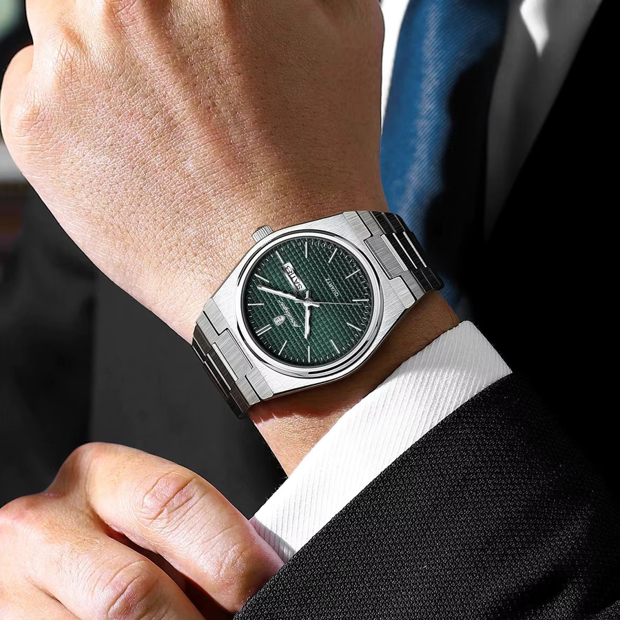 POEDAGAR Armbanduhr Quarz, Edelstahl, Silber, Herren - Bild 5