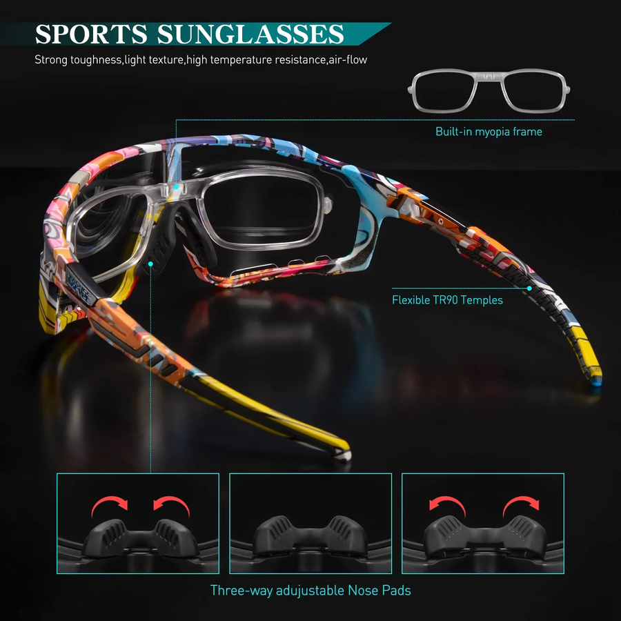 Kapvoe Sportsonnenbrille, Gold, Vollrand, Unisex, selbsttönend - Bild 4