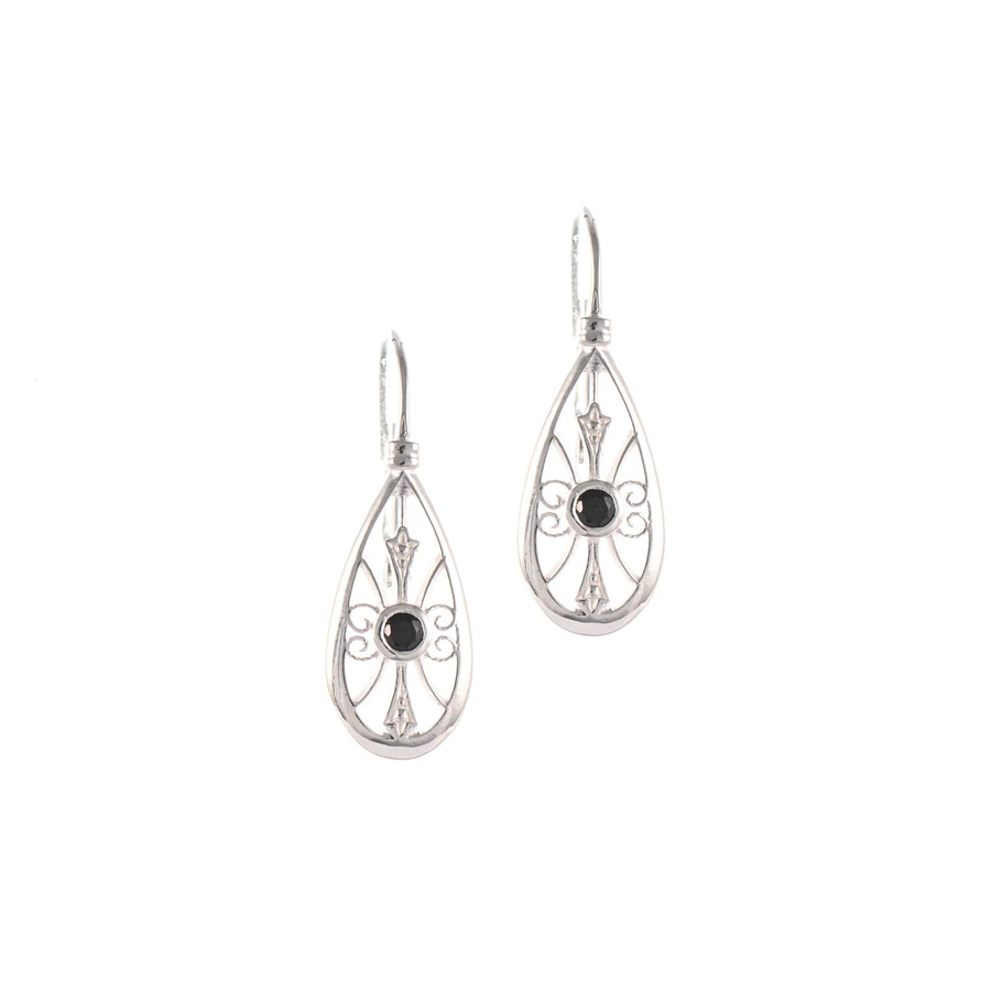 Ohrringe Dirndl Funkeln, 925 Silber, Zirkonia schwarz, Damen - Bild 1