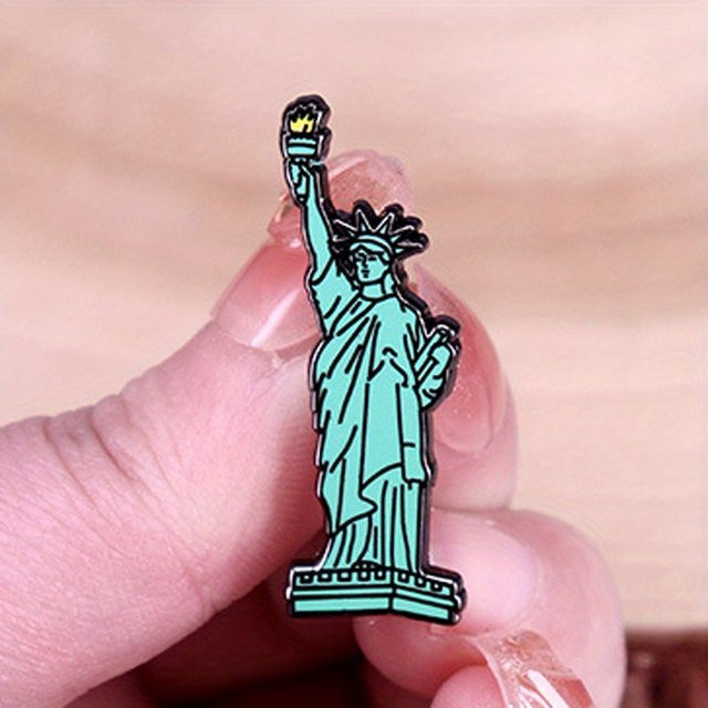 MDKES Brosche Göttin Statue, New York Emaille Pin - Bild 1
